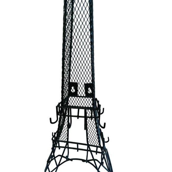 Black Metal Eiffel Tower Jewelry Holder Paris 32 Hooks for Necklace & Bracelets - Picture 3 of 15